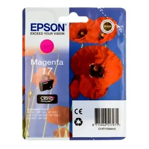 Картридж чернильный Epson 17 Claria Home, C13T17034A10, Пурпурный