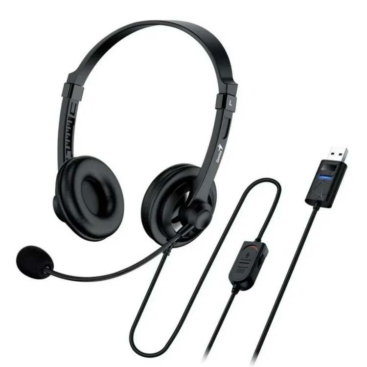 Headset Genius HS-230U, Mic, 50-25kHz, 32 Ohm,108d, 98g., 1.8m, Volume control, USB