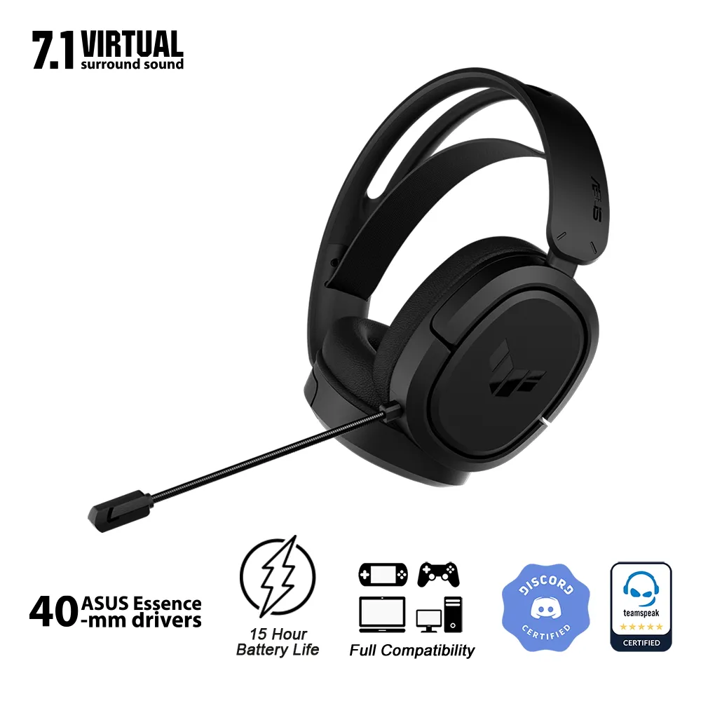 Gaming Headset Asus TUF Gaming H1, 40mm driver, 60 Ohm, 20-20kHz, 287g, Vitual 7.1, Controls on ear