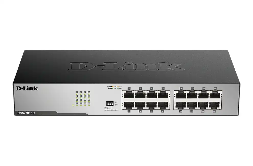 Сетевой коммутатор D-Link DGS-1016D/I1A, 16x 10/100/1000 Мбит/с