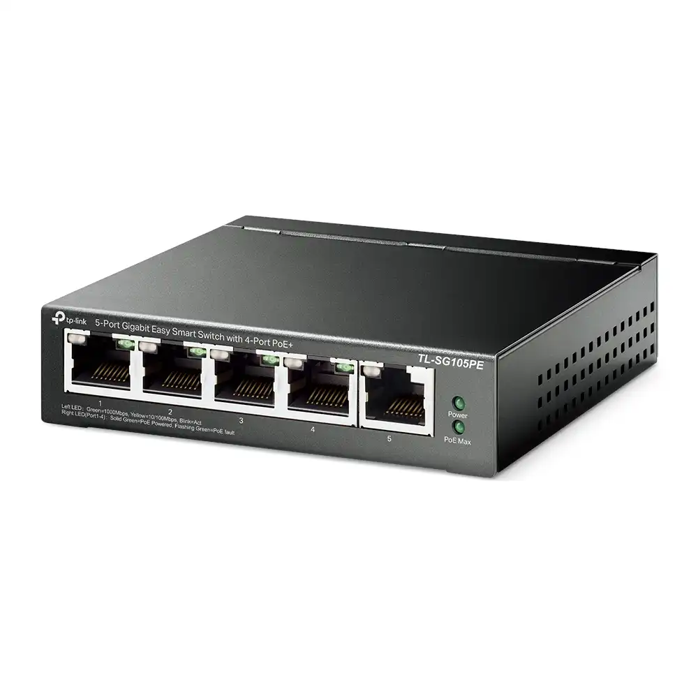 Купить  PoE Оборудование - PoE коммутатор TP-LINK TL-SG105PE, 4x IEEE 80..