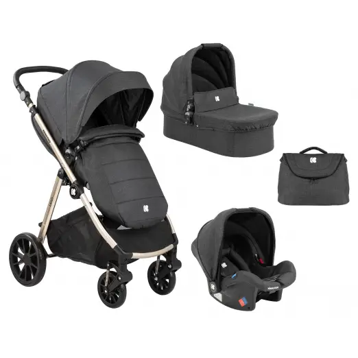 Stroller Kikka Boo 3 in 1 Ugo, Black Melange