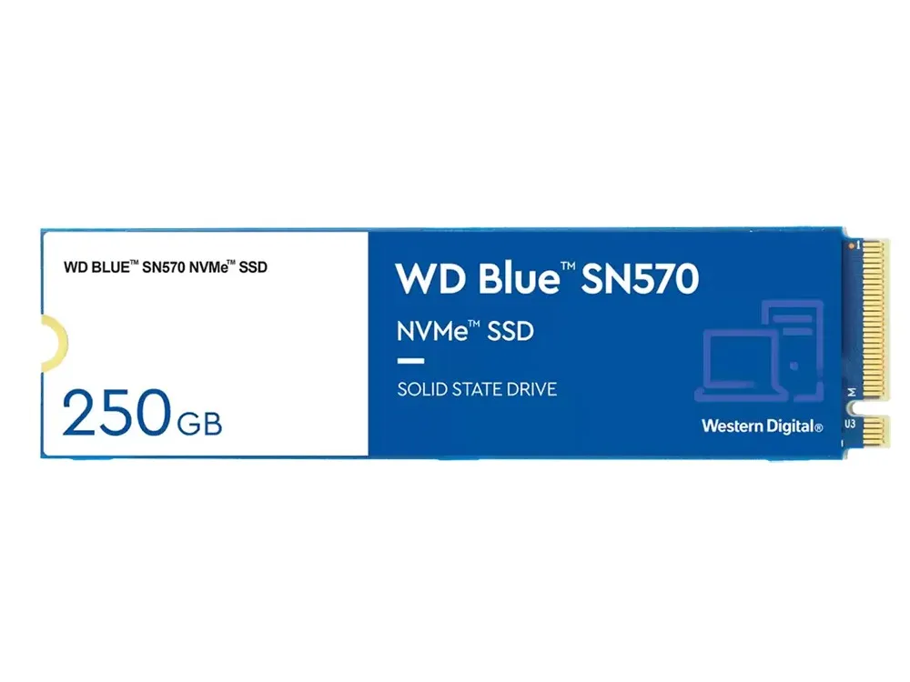 .M.2 NVMe SSD  250GB WD  Blue SN570 [PCIe 3.0 x4, R/W:3300/1200MB/s, 190/210K IOPS, TLC BiCS5]