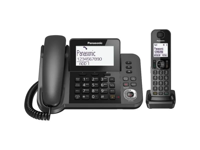 DECT Panasonic KX-TGF320UCM, Titanium, 2 in 1 cordless and corded, TAM 40 min