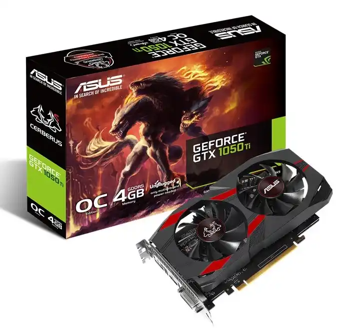 Видеокарта ASUS CERBERUS-GTX1050TI-O4G,  4ГБ GDDR5 128бит