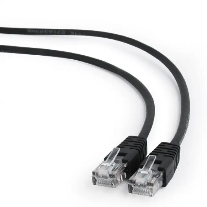 2m, Patch Cord  Black, PP12-2M/BK, Cat.5E, Cablexpert, molded strain relief 50u" plugs