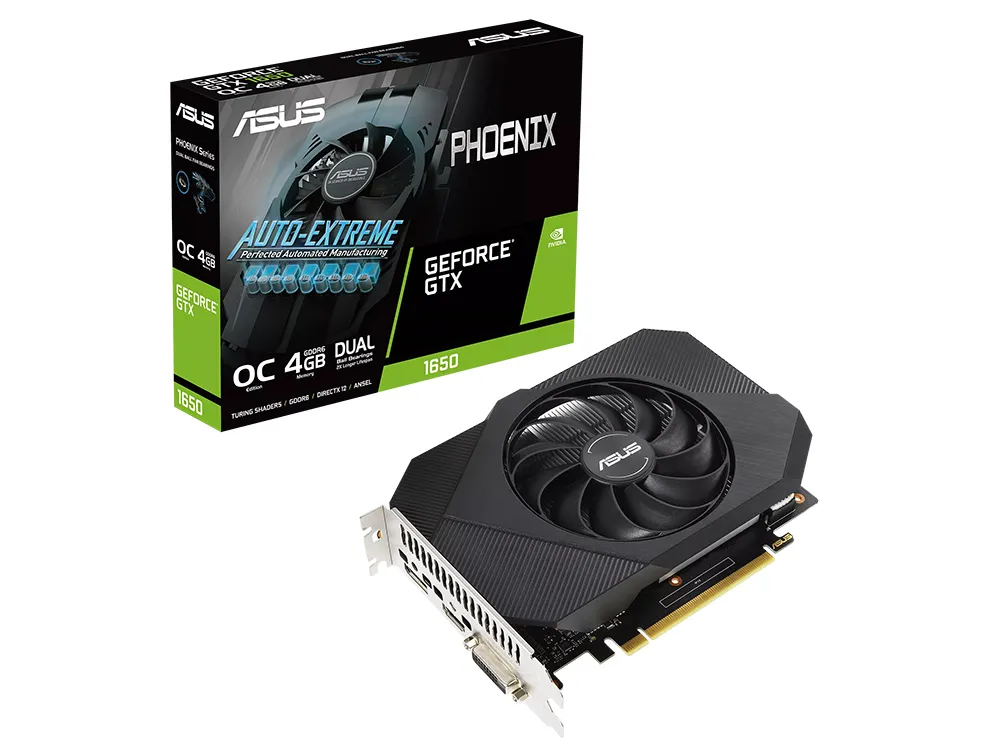 VGA ASUS GTX1650 4GB GDDR6  Phoenix (PH-GTX1650-O4GD6-P-V2)