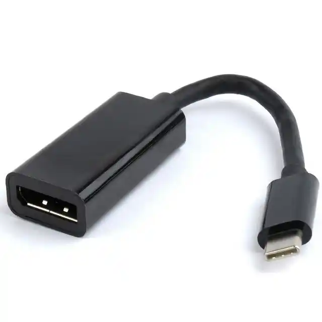 Видеоадаптер Cablexpert A-CM-DPF-01, Type-C - DisplayPort (F), 0,15м, Чёрный