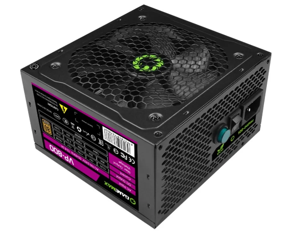 Power Supply ATX 800W GAMEMAX VP-800, 80+ Bronze, Active PFC, 120mm fan