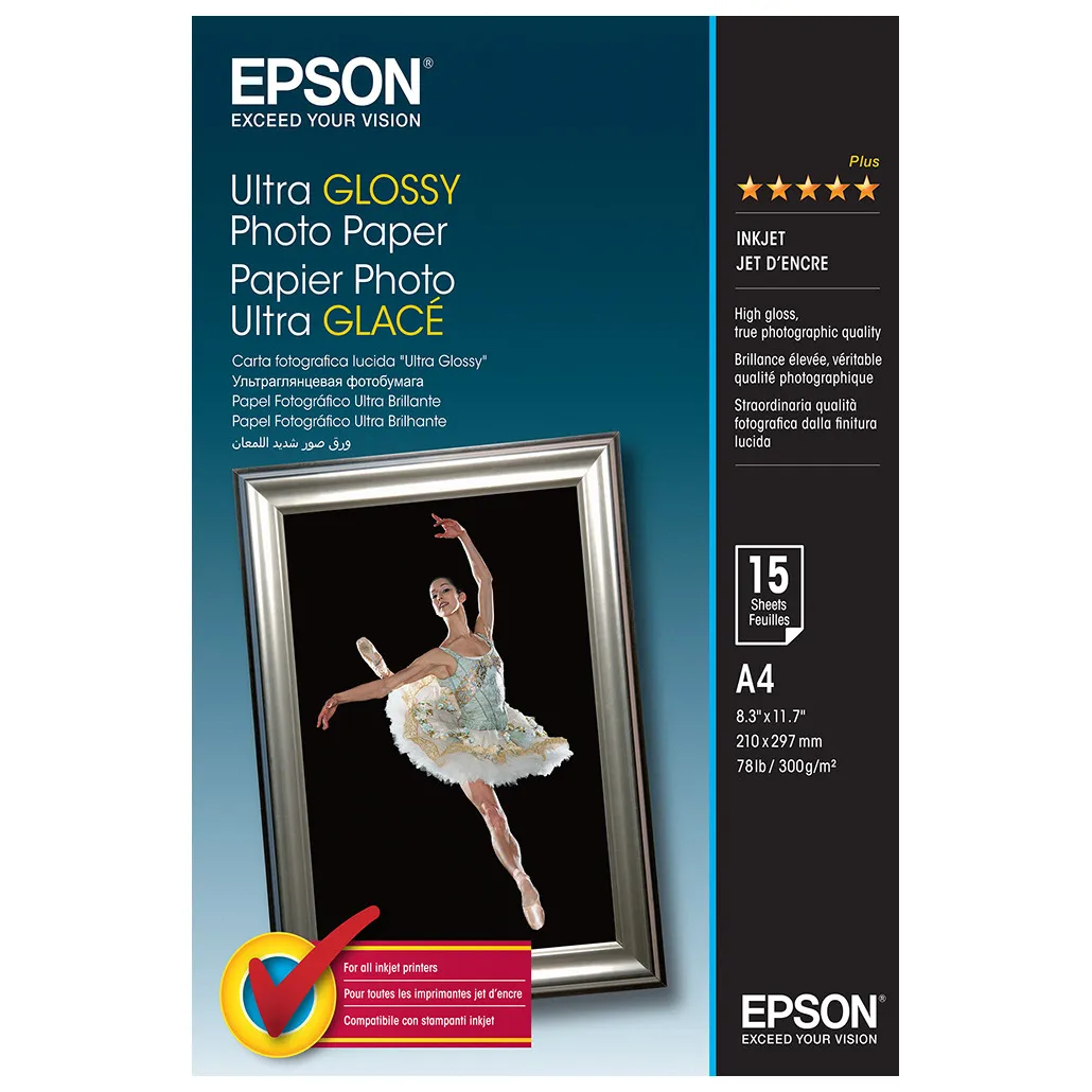Photo Paper A4 300gr 15 sheets Epson Ultra Glossy