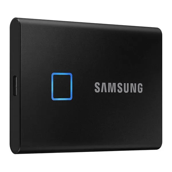 .500GB Samsung Portable SSD T7 Touch Black, USB-C 3.1 (85x57x8mm, 58g, R/W:1050/1000MB/s, FP ID)