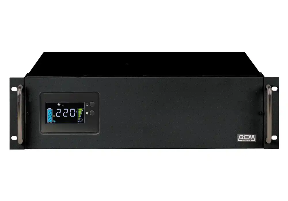 UPS PowerCom KIN-2200AP 2200VA/1760W, Rack 3U, Line Interactive,LCD, AVR, USB, RJ45, 8xIEC C13