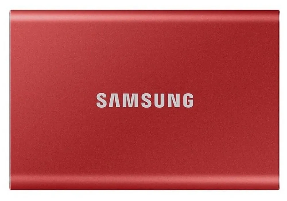 .500GB Samsung Portable SSD T7 Red, USB-C 3.1 (85x57x8mm, 58g, R/W:1050/1000MB/s)