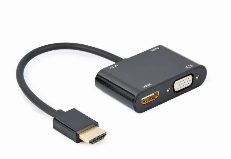 Adapter HDMI  M to HDMI&VGA F + AUX, Cablexpert "A-HDMIM-HDMIFVGAF-01"