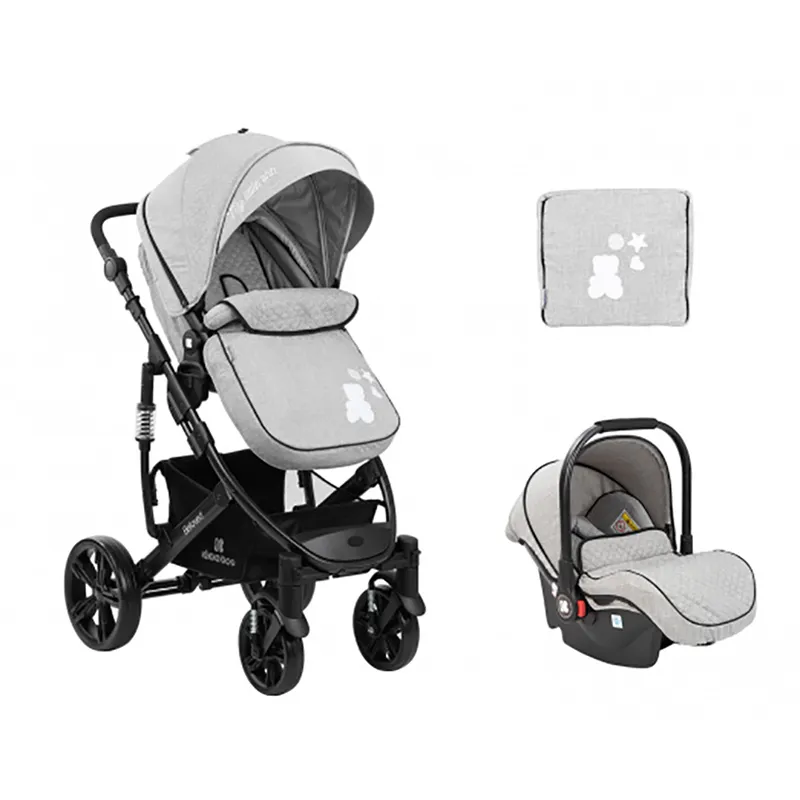 Stroller Kikka Boo 3 in 1 Beloved Light Grey