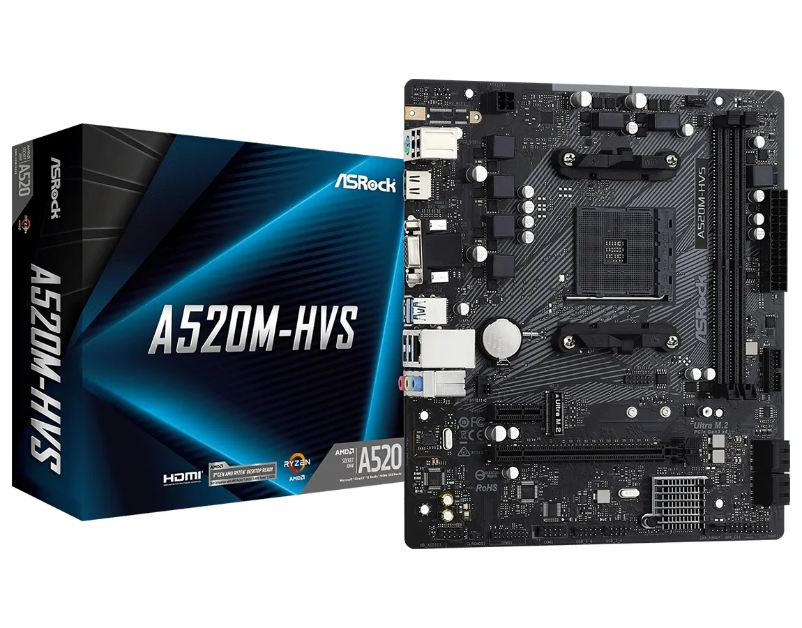 Материнская плата ASRock A520M-HVS,..