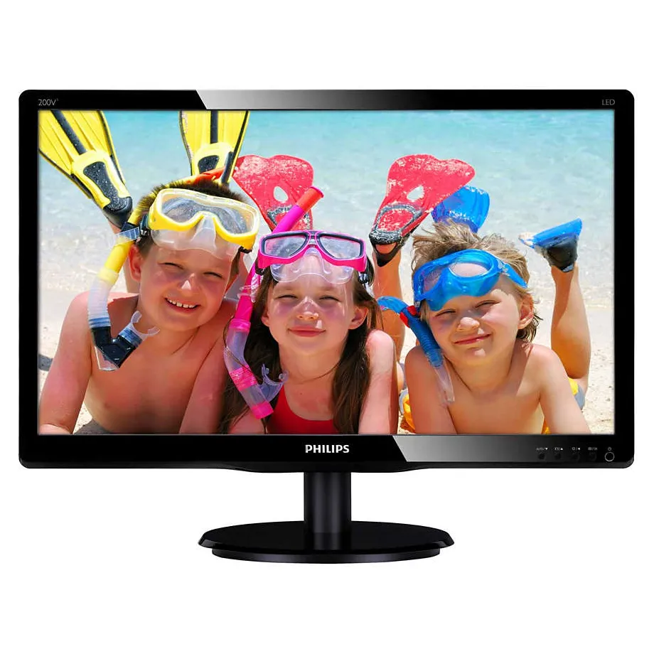 19.5" Philips "200V4QSBR", G.Black (MVA, Full-HD, 8ms, 250cd, LED10M:1, D-Sub+DVI)