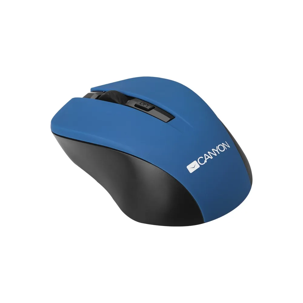 Wireless Mouse Canyon MW-1, Optical, 800-1200dpi, 4 buttons, Ambidextrous, 2xAAA, Blue