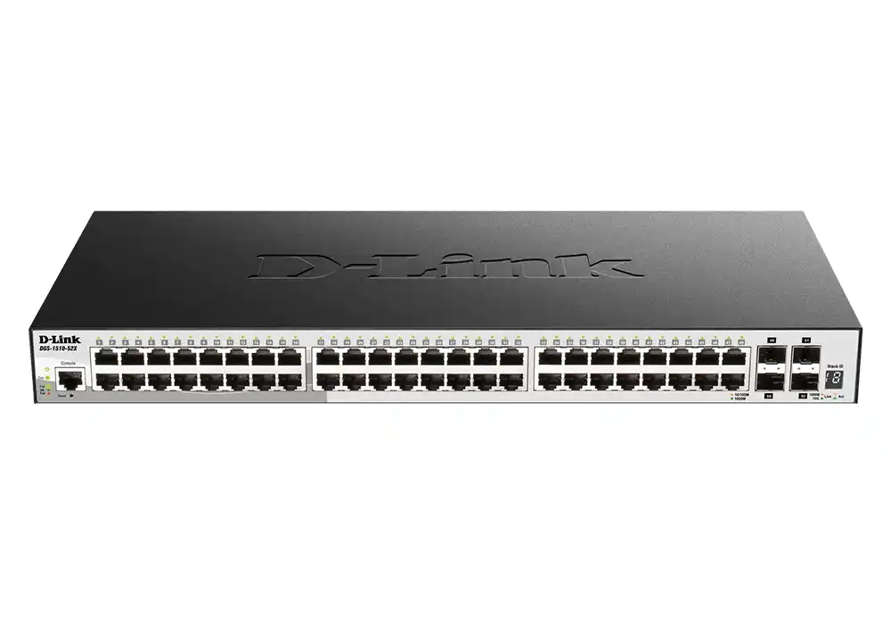 48-port 1GBASE-T, 2 SFP 1GB, 4 SFP+ 10GB, D-Link DGS-1510-52X
