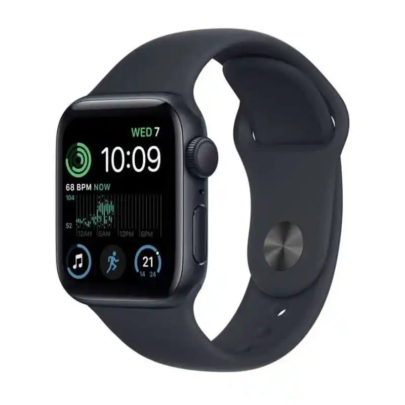 Apple Watch SE 2 44mm Aluminum Case with Midnight Sport Band, MNK03 GPS, Midnight