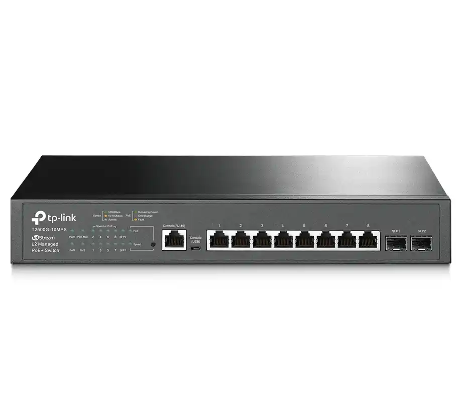 PoE коммутатор TP-LINK T2500G-10MPS, 8x IEEE 802.3af/at