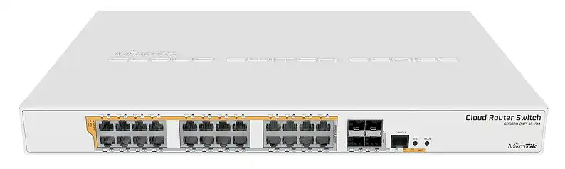 Купить  Маршрутизаторы - PoE коммутатор MikroTik CRS328-24P-4S+RM, Бел..
