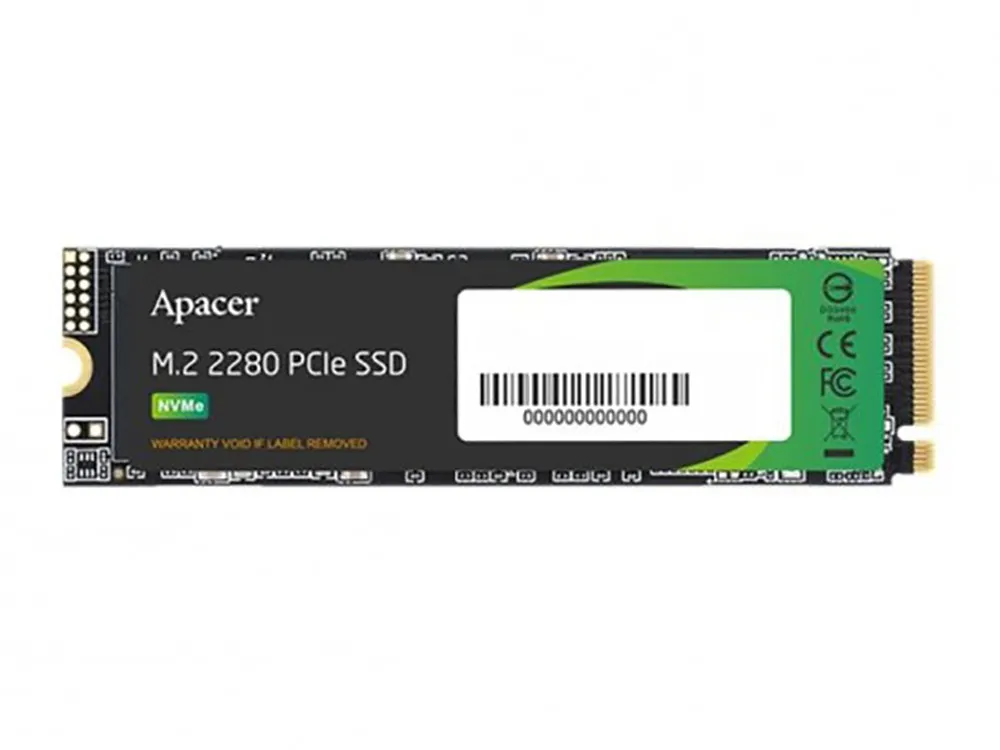 .M.2 NVMe SSD  512GB Apacer  AS2280P4X [PCIe 3.0 x4, R/W:2100/1700MB/s, 530/420K IOPS,350TB,3DTLC]