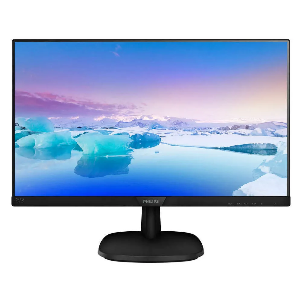 23.8" PHILIPS 243V7QDAB, Black, IPS, 1920x1080, 75Hz, 4ms, 250cd, 10M:1, D-Sub+HDMI+DVI+Aux,Speakers