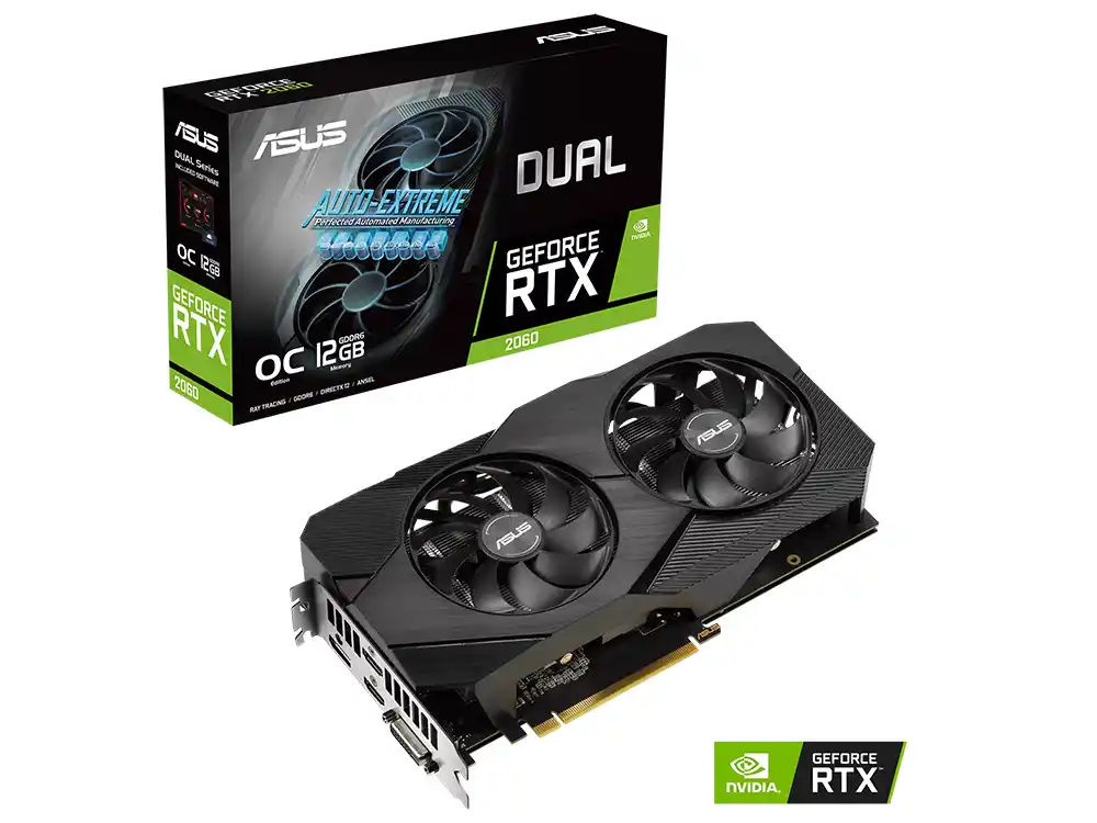 VGA ASUS RTX2060 12GB GDDR6 Dual EVO OC  (DUAL-RTX2060-O12G-EVO)
