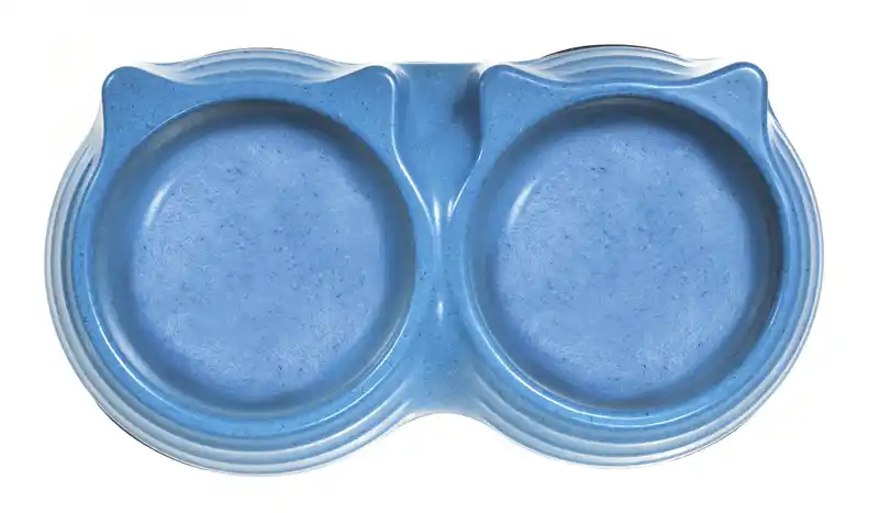 RECORD Пластиковая миска двойная BAMBOO Blue 2х0,15L