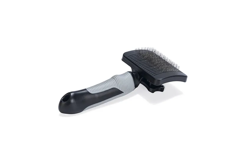 BEEZTEES Perie cu autocurățare SLICKER BRUSH S Dog Black