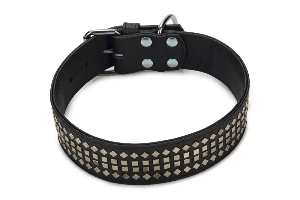 Beeztees ошейник кожаный VINTAGE Black 70×50