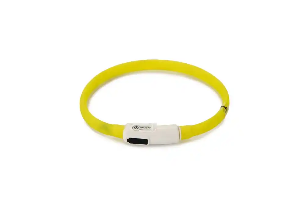 BEEZTEES силиконовый ошейник светящийся с USB Yellow 35×10