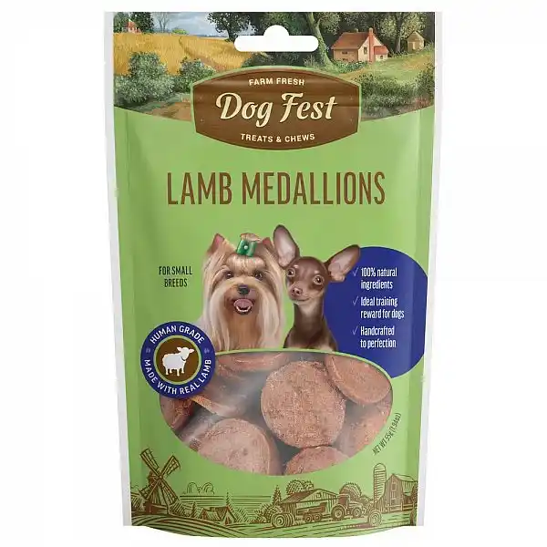 Купить  Мясные и жевательные ломтики - Dog Fest Медальоны из ягненка, для небольших ..