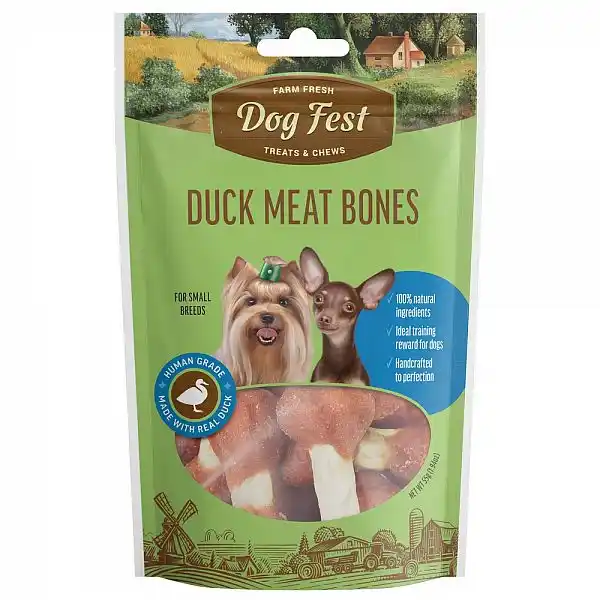 Купить  Мясные и жевательные ломтики - Dog Fest Косточки утиные, для небольших и мин..