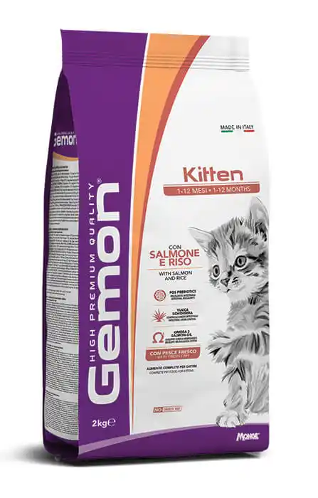 GEMON DRY CAT KITTEN SALMON/RICE 2KG