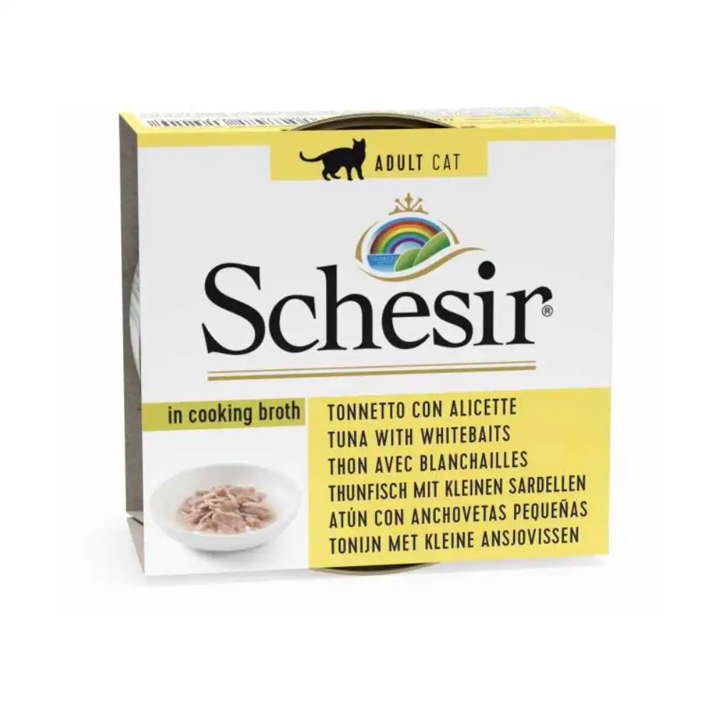 SCHESIR CAT CAN BROTH TUNA WITH WHITEBAIT 70gr