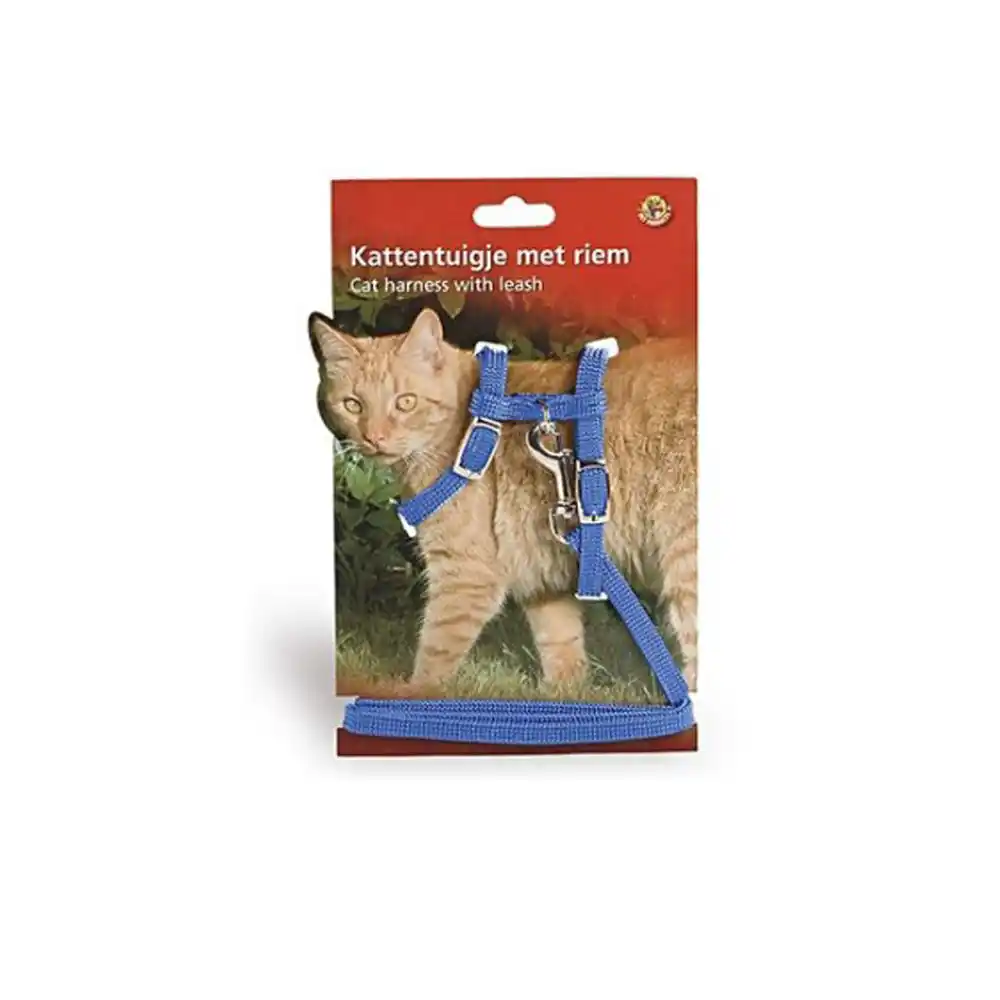 Beeztees шлейка нейлон. для кошек синяя