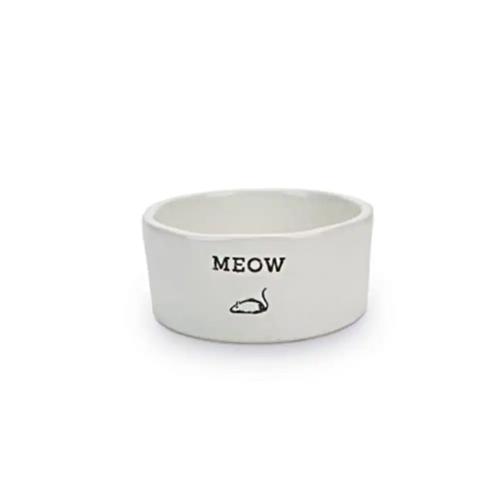 Купить  Керамические миски - Beeztees керамическая миска Cat MEOW white 11..