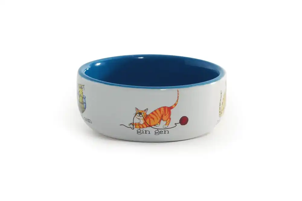 Купить  Керамические миски - Beeztees керамическая миска Cat Decoration..