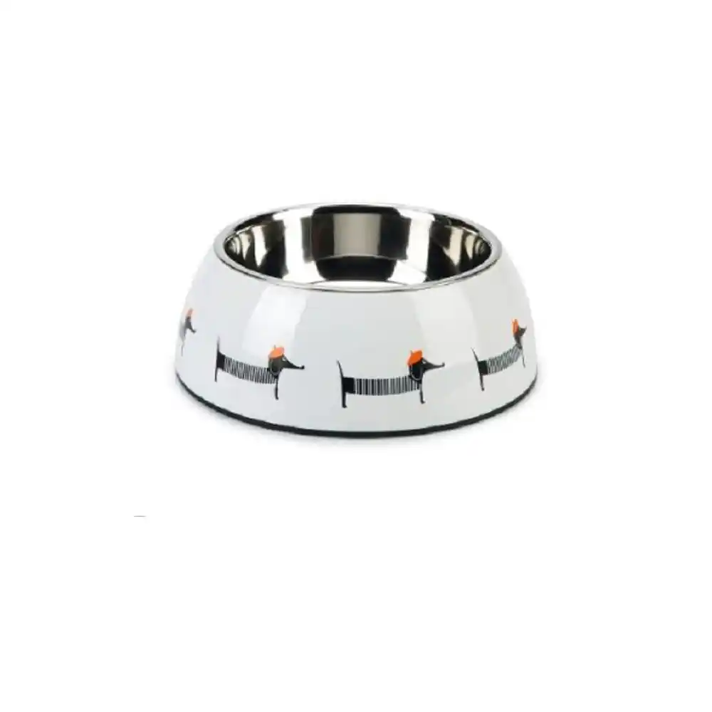 Bol metalic pentru câini WOBY White 18cm