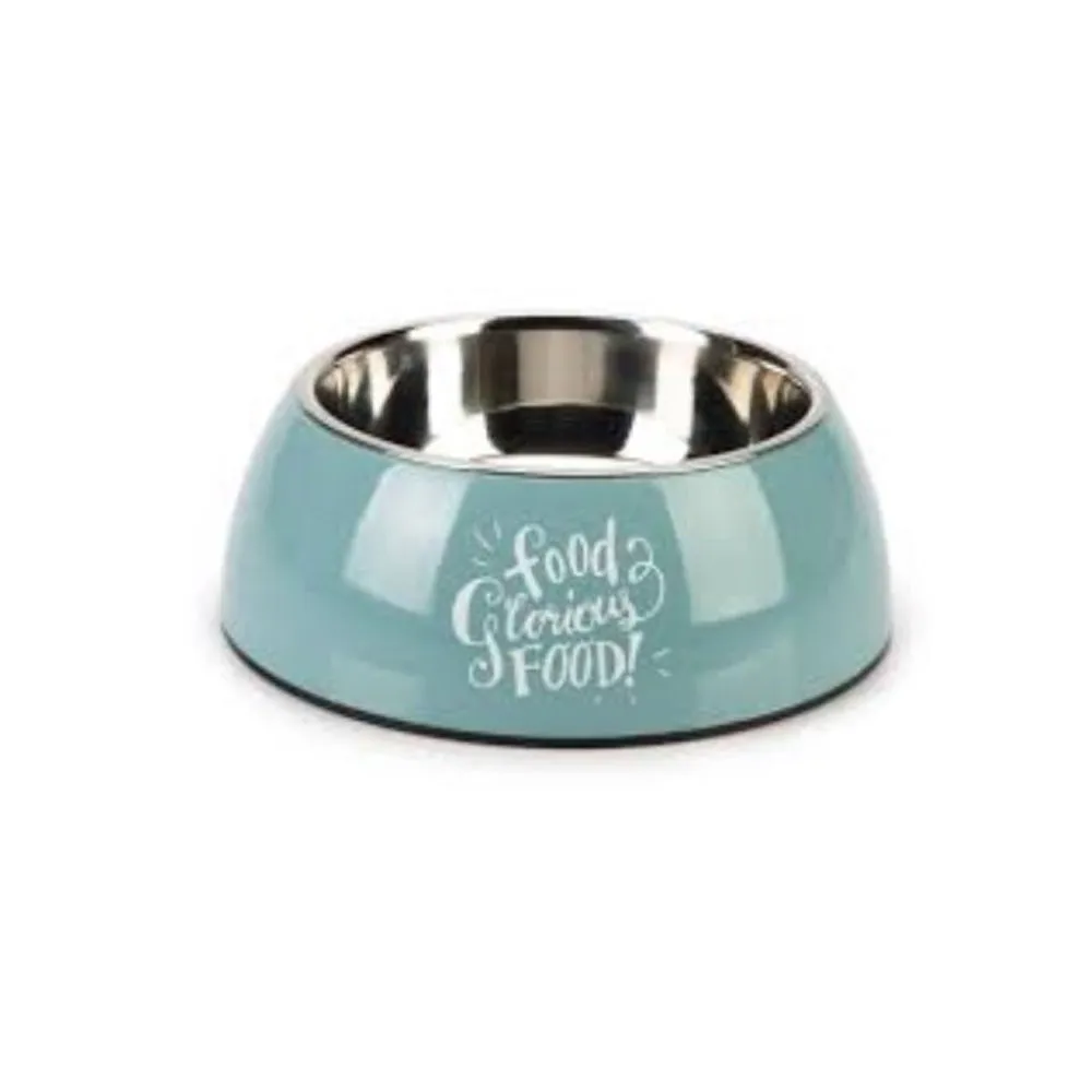 Bol metalic pentru câini GLORIOUS Blue 14cm