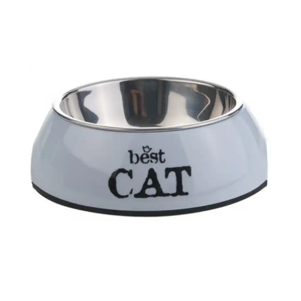 BEEZTEES металлическая миска Best Cat серая