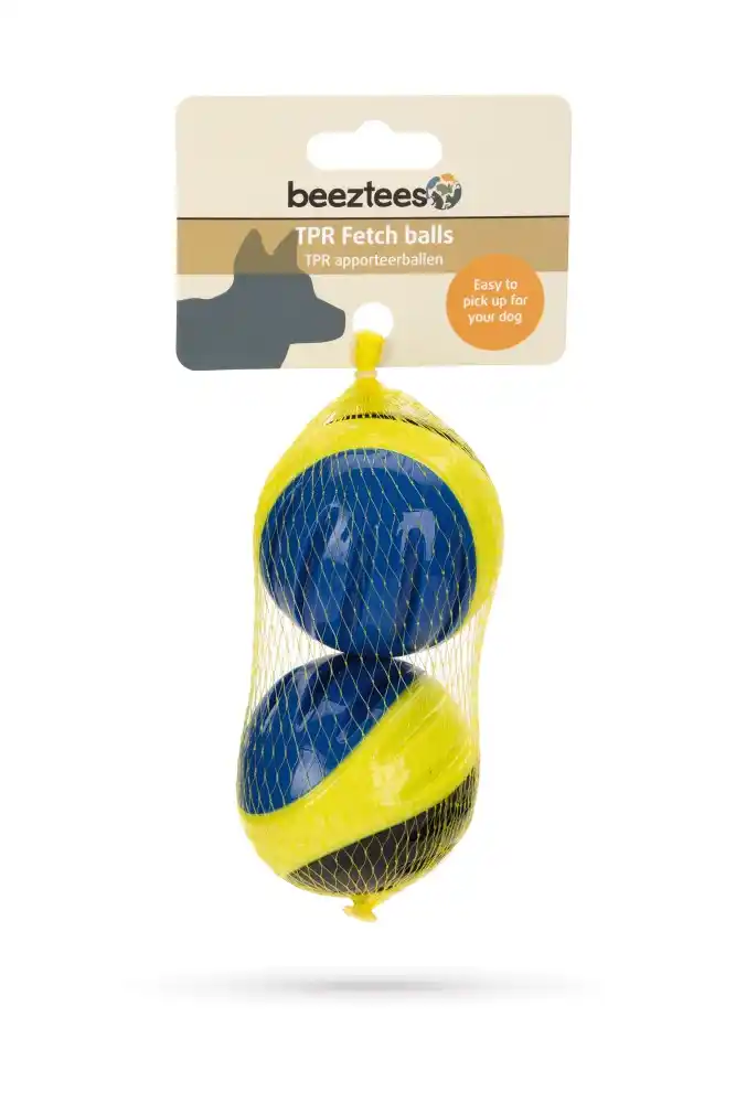 BEEZTEES TPR мячик для собак FETCH 2PCS Blue/Yel/Black 6,3cm