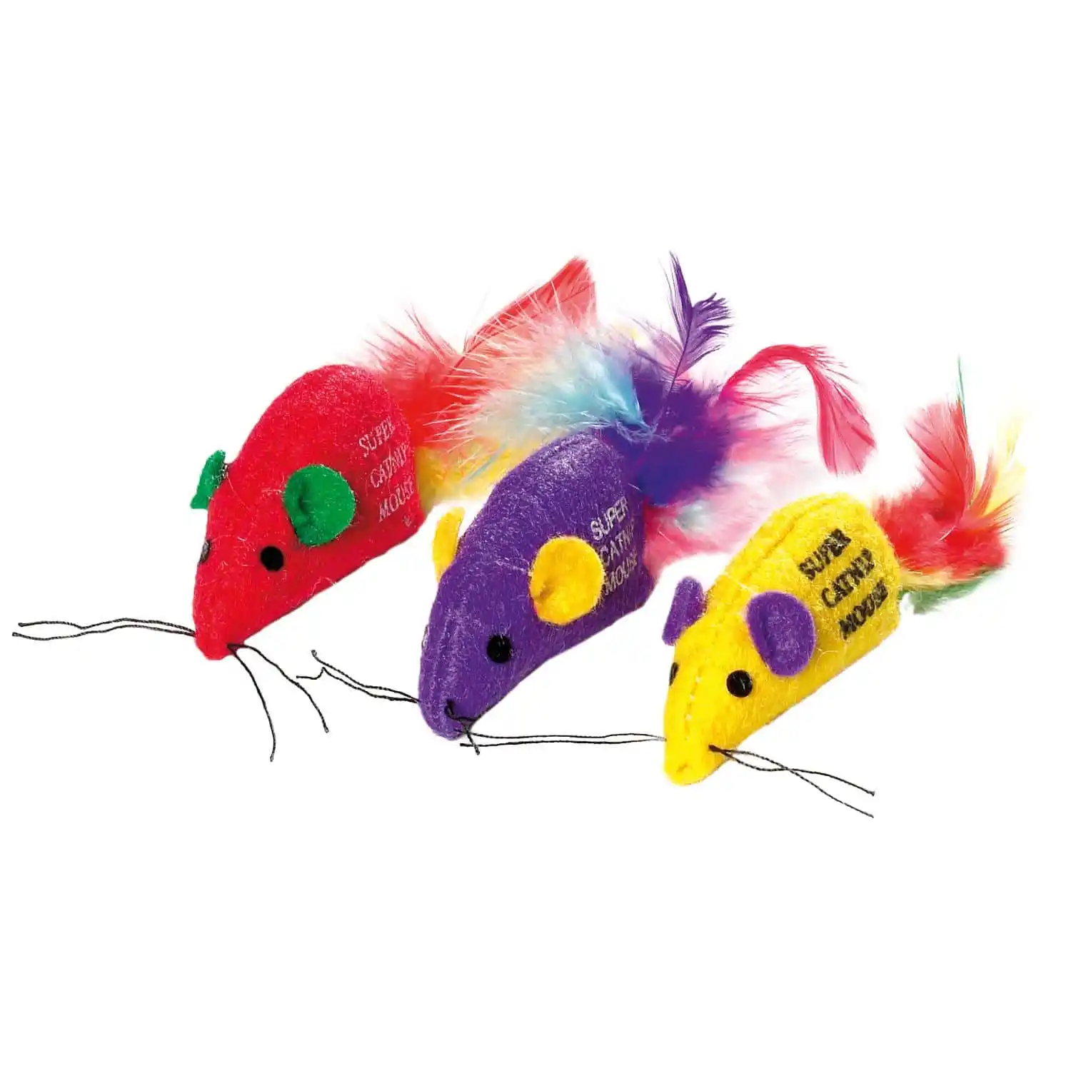 Плюшевая мышка с кошачьей мятой SUPERMOUSE 6cm