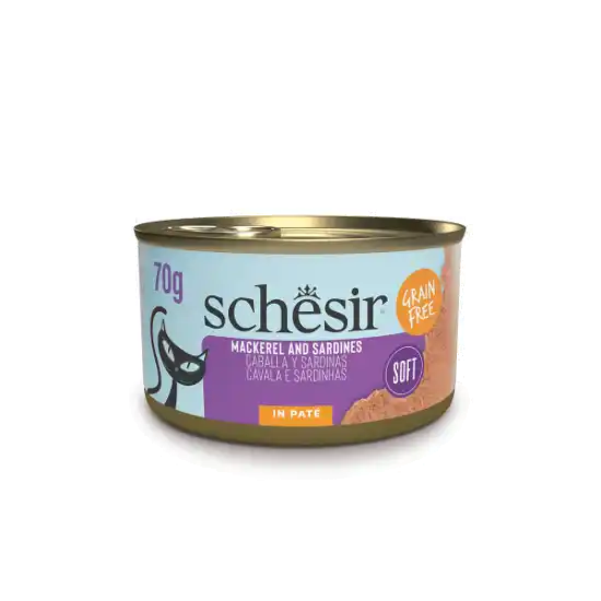 SCHESIR GRILL PATE`S Conservă pentru pisici cu macrou și sardine 70gr