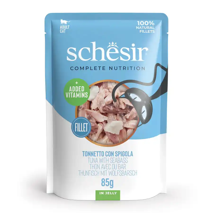 SCHESIR C&B Wet Cat Tuna with Seabass in jelly pouch