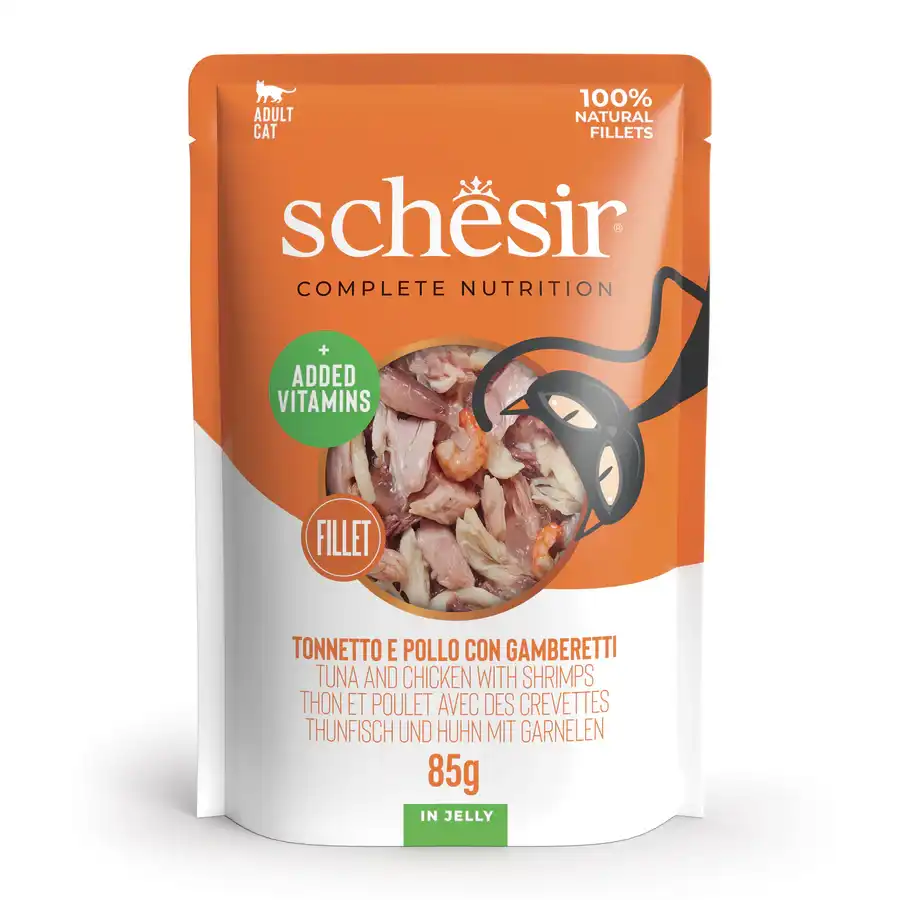 SCHESIR C&B Wet Cat Tuna/Chicken/Shrimps in jelly pouch