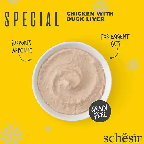 SCHESIR Special Cat pouch Exigent Mousse Chicken with Duck Liver