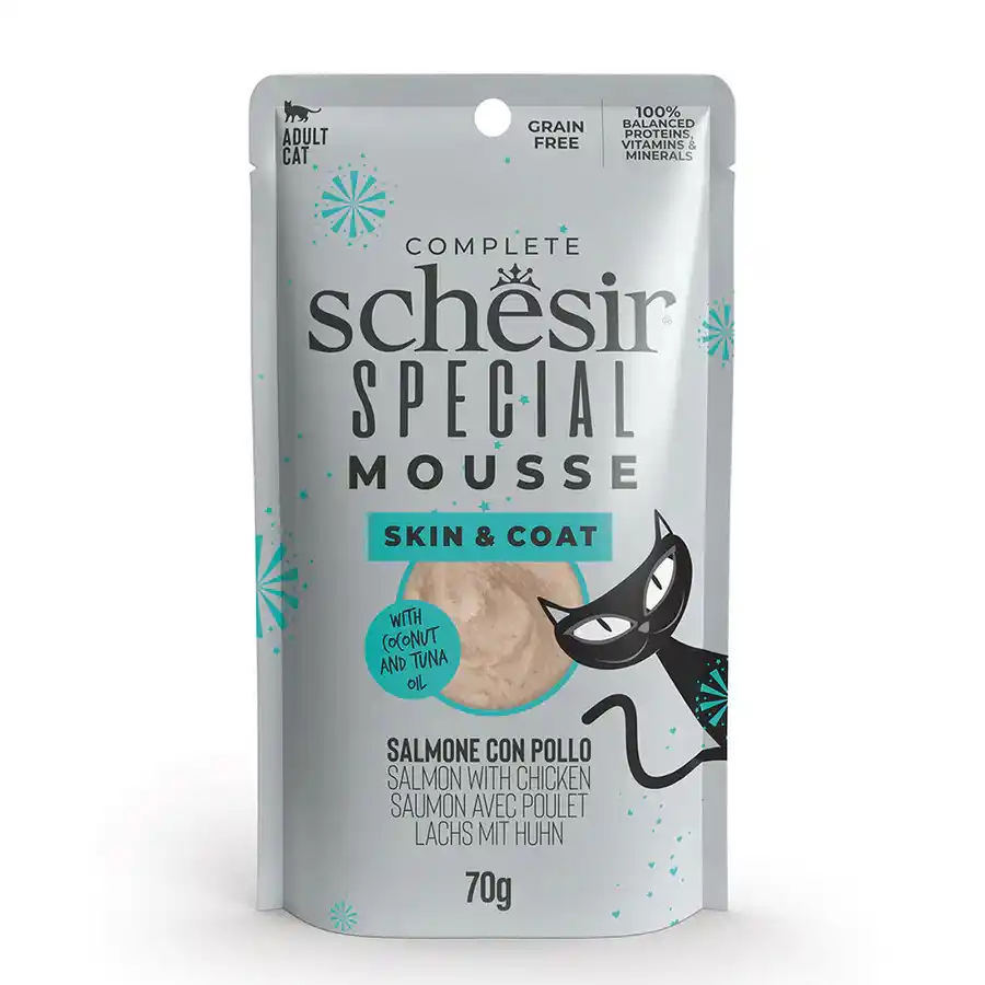 SCHESIR Special Cat pouch Skin&Coat Mousse Salmon